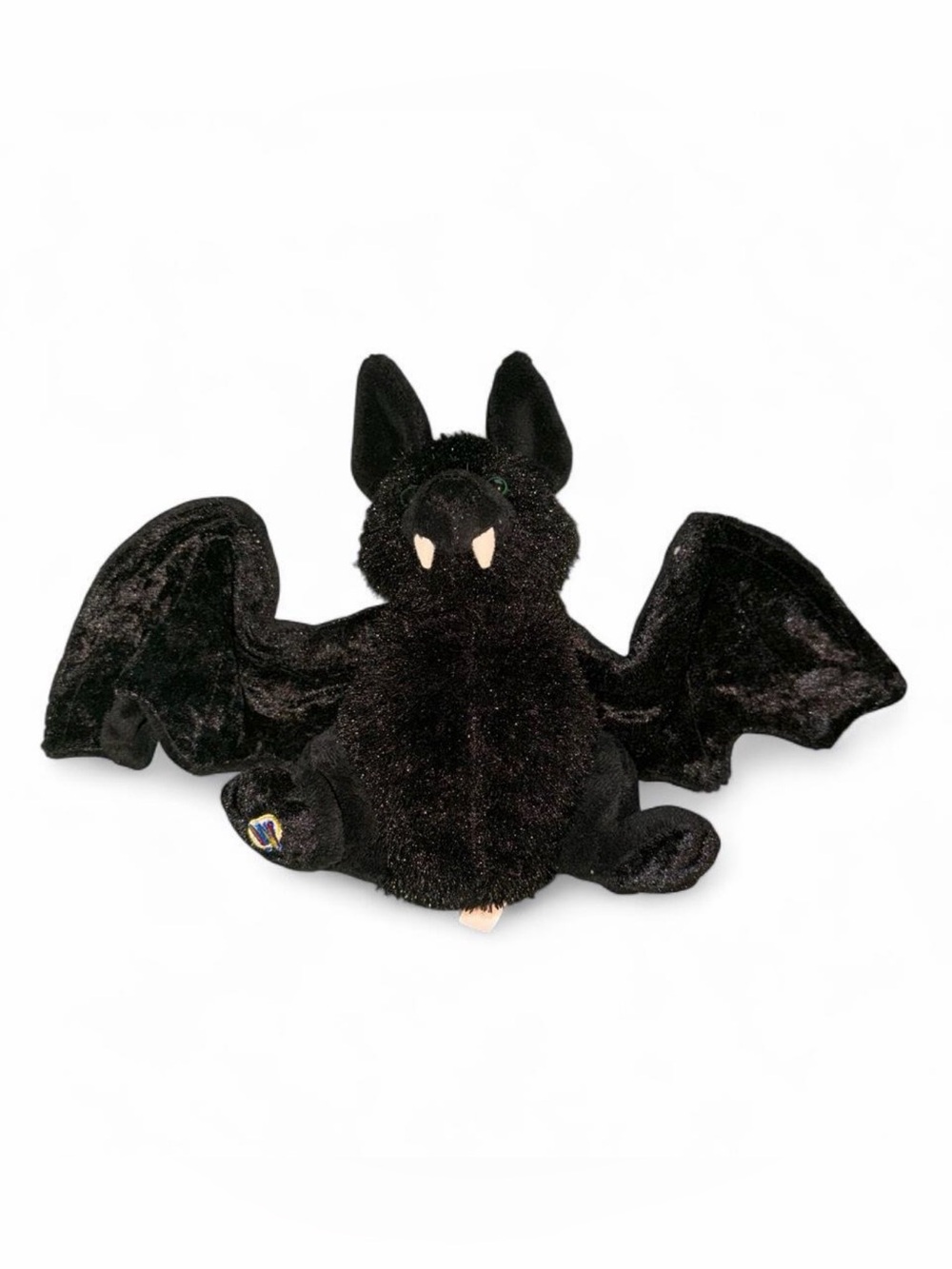 Webkinz Ganz rare black bat plush toy with glittery texture